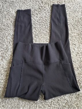 Athleta Ribbed High-Waist Black Leggings